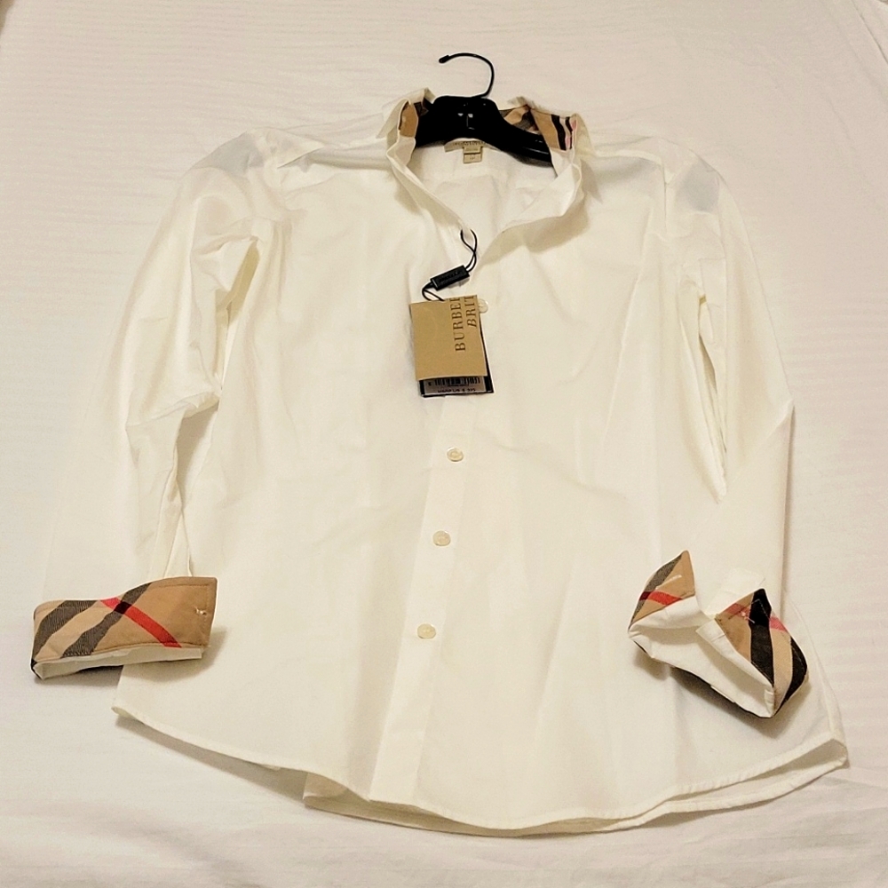 BURBERRY Long sleeve button-down shirt White - Brand New with tag CLASSIC